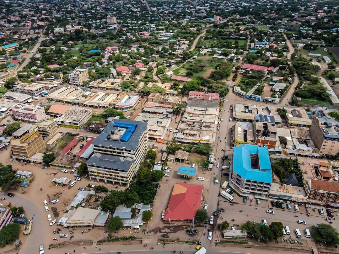 Aerial view of Isiolo Town, Northern Kenya